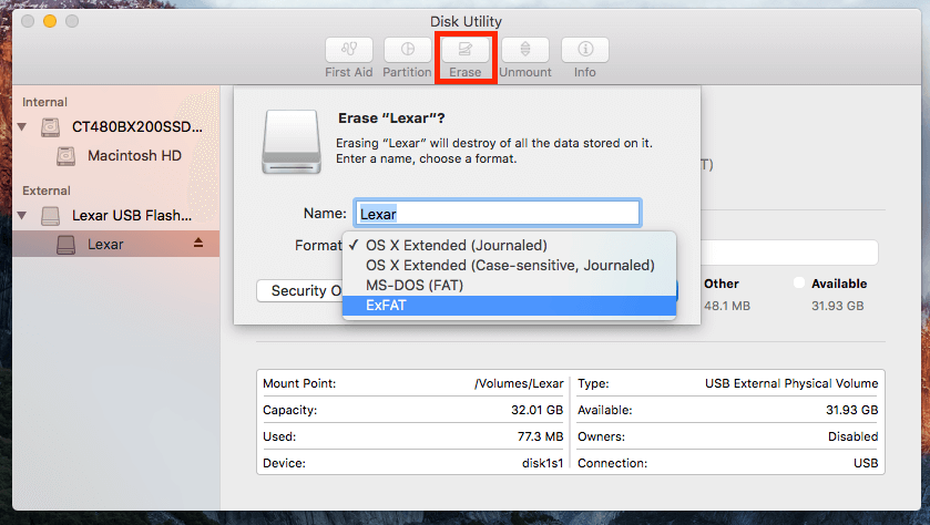 what format does a bootable usb need to be for mac